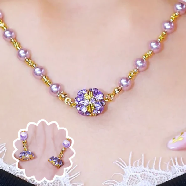 Collier de Perles avec Boule de Strass
