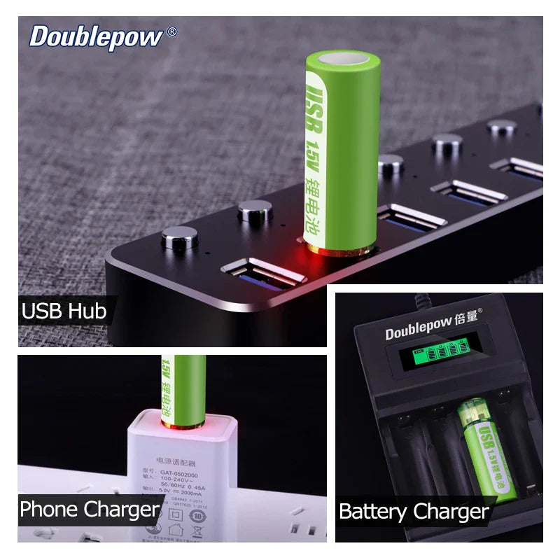 Batteries Rechargeables AA USB Éco