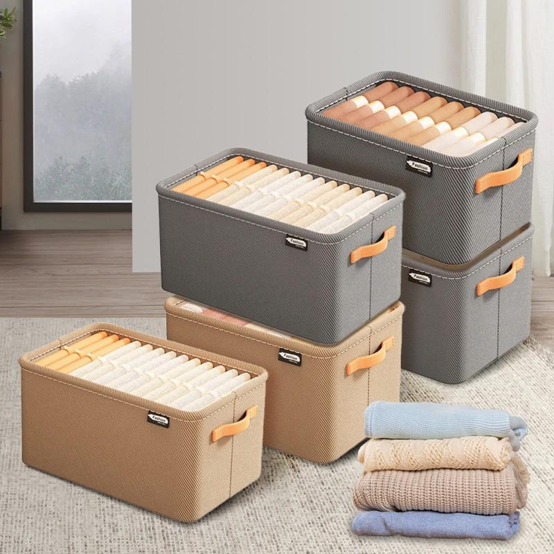 Boîtes de Rangement Tissu Gris