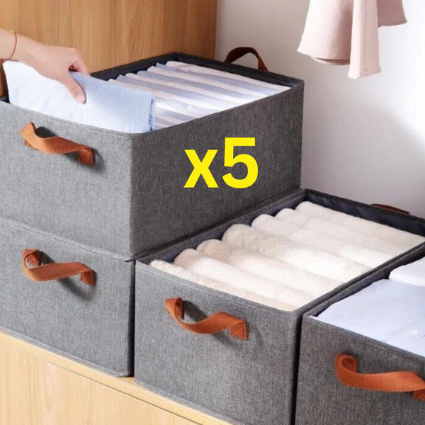 Boîtes de Rangement Tissu Gris
