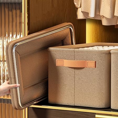 Boîtes de Rangement Tissu Gris