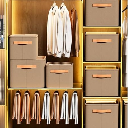 Boîtes de Rangement Tissu Gris