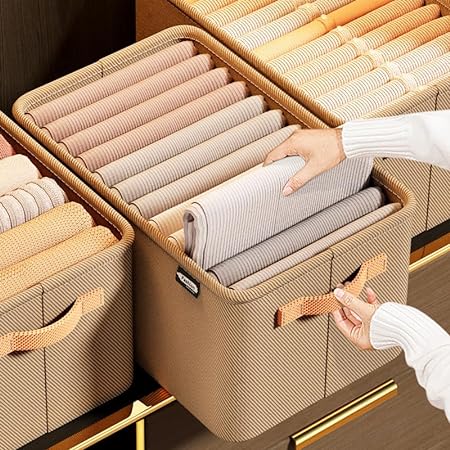 Boîtes de Rangement Tissu Gris
