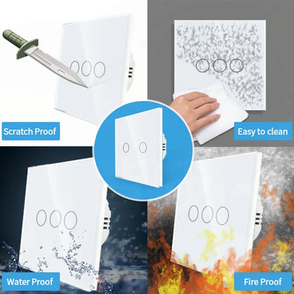 2x Interrupteurs Tactiles en Verre